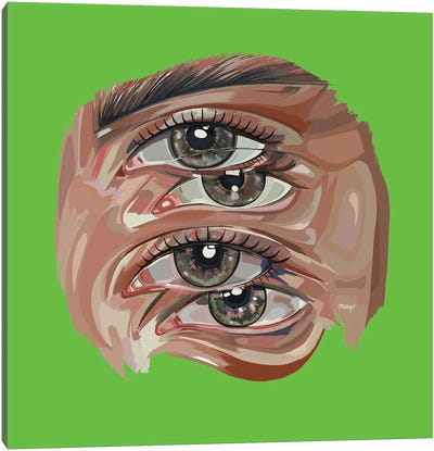 4th Eye IV Canvas Art Print - Glitch Effect