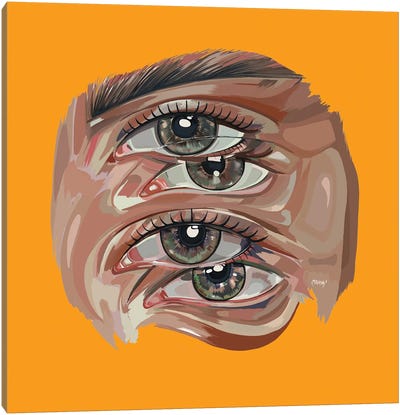 4th Eye V Canvas Art Print - Glitch Effect