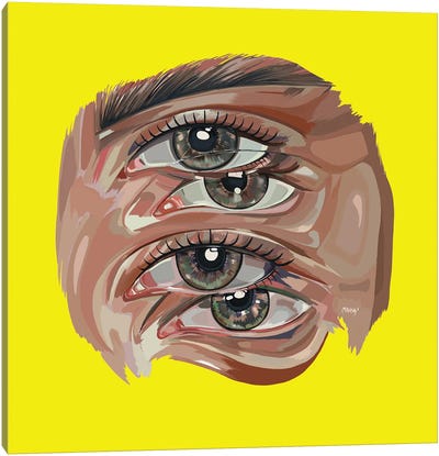 4th Eye Canvas Art Print - Glitch Effect