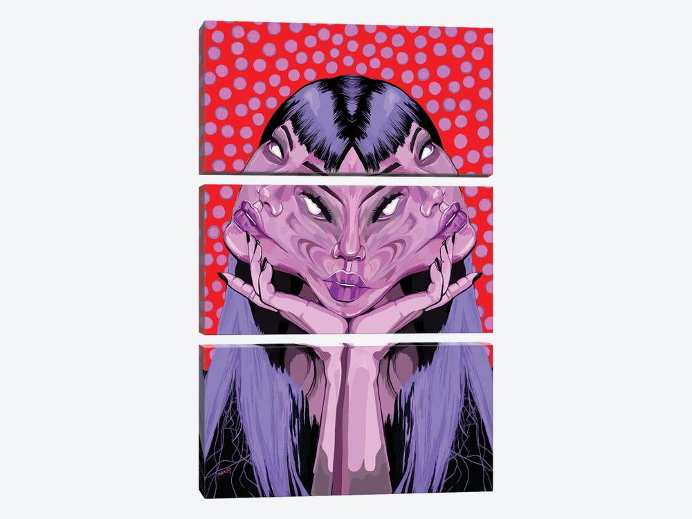 Multiple Personality III by Mahsa Yousefi 3-piece Canvas Wall Art