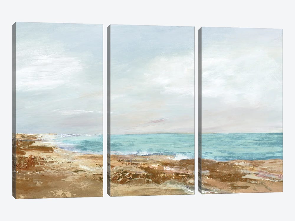 Coastal Stroll I by Maya Woods 3-piece Canvas Print
