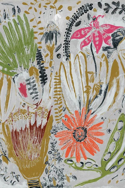 Tropical Blooms I by Maya Woods metal wall art