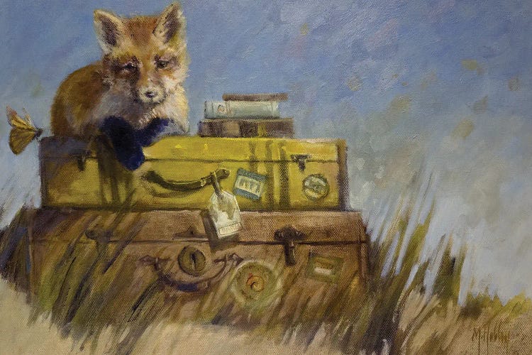 Fox And The Suitcases by Mary Hubley wall art