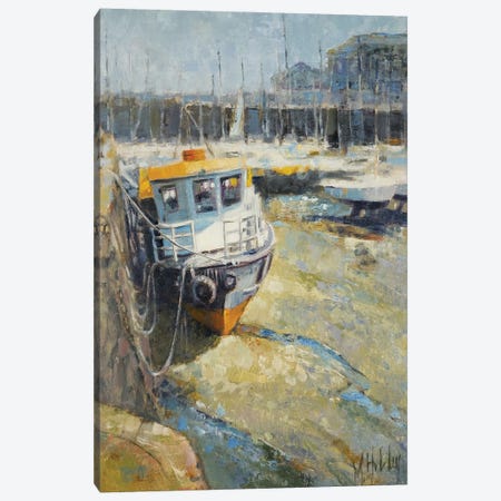 Low Tide Harbor Canvas Print #MYY20} by Mary Hubley Canvas Artwork