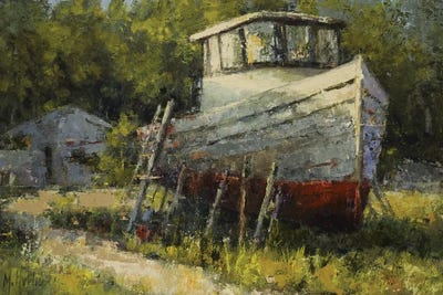 Boat Repair by Mary Hubley framed wall art