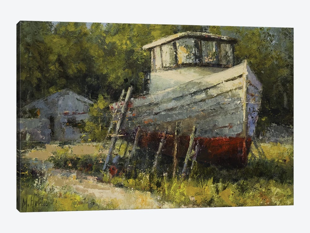 Boat Repair by Mary Hubley 1-piece Canvas Artwork