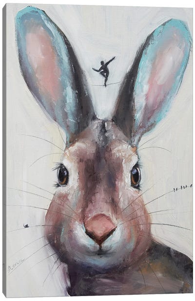 Balancing Between Rabbits Ears Canvas Art Print - Alona M