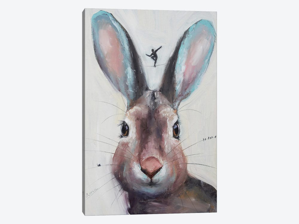 Balancing Between Rabbits Ears by Alona M 1-piece Canvas Wall Art