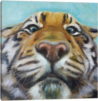 Is Anybody At Home Canvas Art Print - Tiger Art