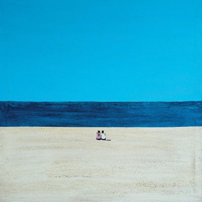 Together On The Beach by Marcos Zrihen multi panel art