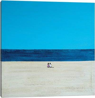Together On The Beach Canvas Art Print - Marcos Zrihen