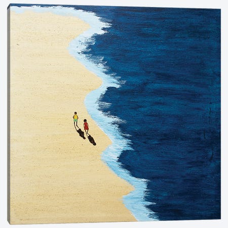 We Two On The Beach Canvas Print #MZH19} by Marcos Zrihen Canvas Art