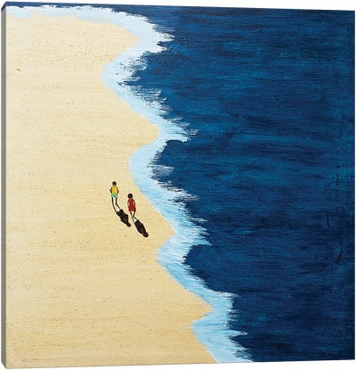 We Two On The Beach Canvas Art Print - Marcos Zrihen