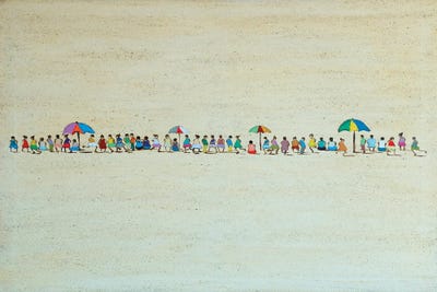 Some Boys And Girls In Line by Marcos Zrihen art print