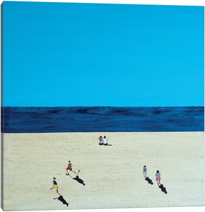 Few People On The Beach Canvas Art Print - Marcos Zrihen