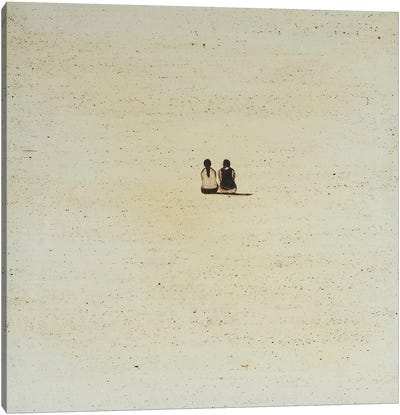 We Two Together Canvas Art Print - Tan Art