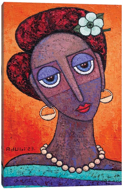 Portrait Of A City Girl Canvas Art Print - Adubi Mydaz Makinde