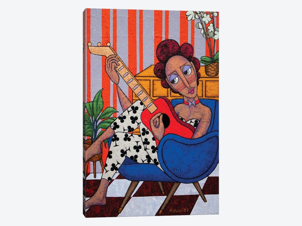 Adeyinka With The Red Guitar by Adubi Mydaz Makinde 1-piece Canvas Art