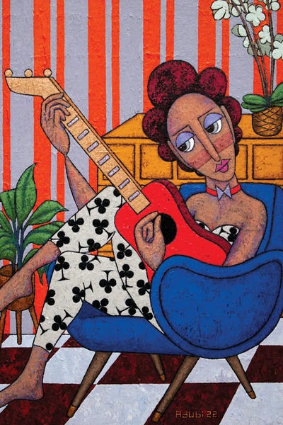 Dining Room: Adeyinka With The Red Guitar by Adubi Mydaz Makinde