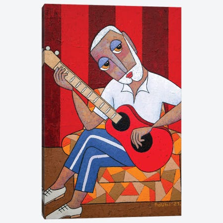 Guitar Man II Canvas Print #MZM34} by Adubi Mydaz Makinde Canvas Artwork