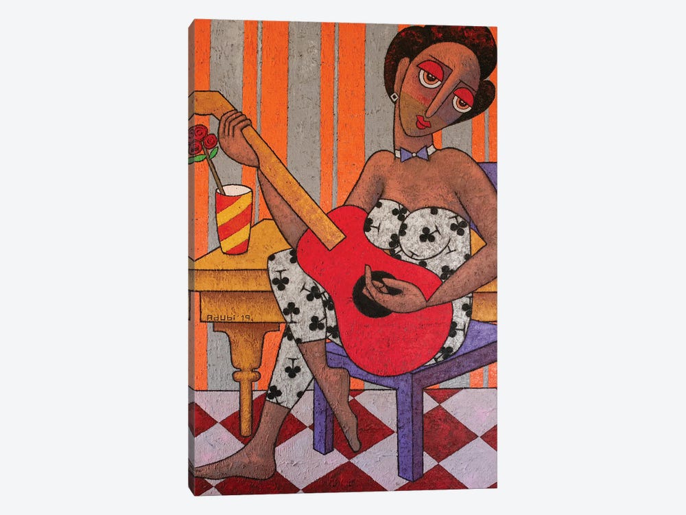 Adunni With The Red Guitar by Adubi Mydaz Makinde 1-piece Canvas Wall Art