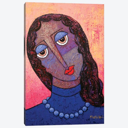 Girl In Blue Dress Canvas Print #MZM41} by Adubi Mydaz Makinde Canvas Wall Art