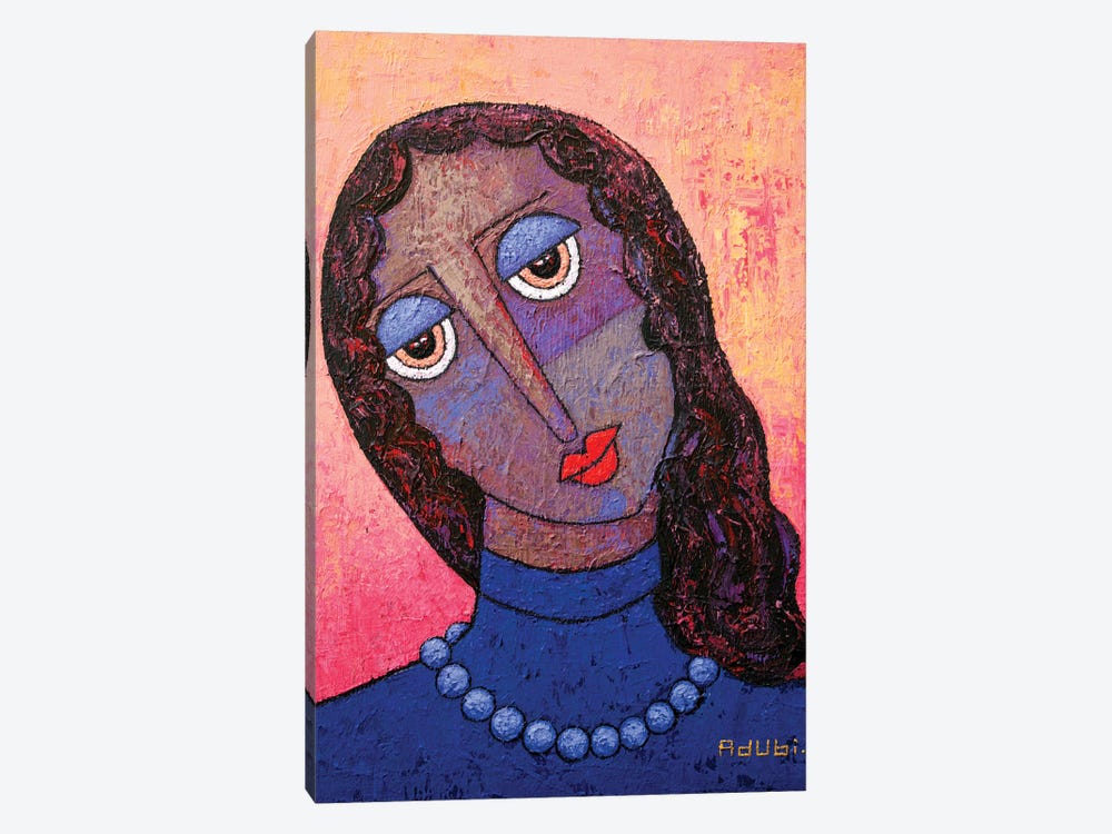 Girl In Blue Dress by Adubi Mydaz Makinde 1-piece Canvas Wall Art