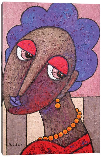 Girl With The Orange Neckbeads Canvas Art Print - Adubi Mydaz Makinde