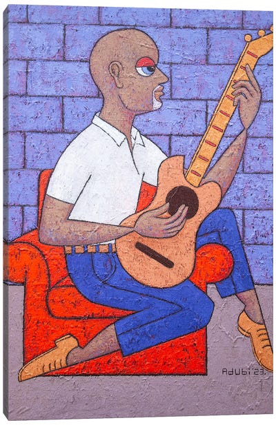 Mr Martins Is A Guitarist Canvas Art Print - Adubi Mydaz Makinde