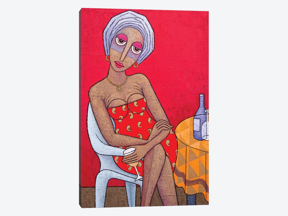 Lady In Red II by Adubi Mydaz Makinde 1-piece Canvas Wall Art