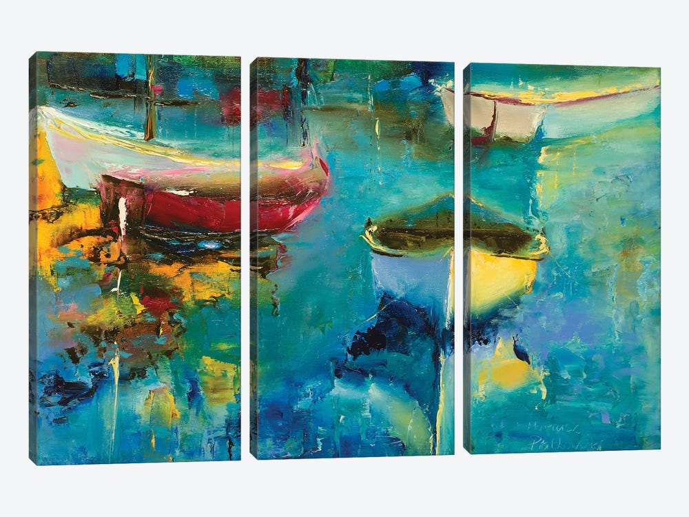 Row Boats by Mariusz Piatkowski 3-piece Canvas Artwork