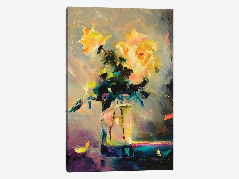 Yellow Roses by Mariusz Piatkowski 1-piece Canvas Artwork