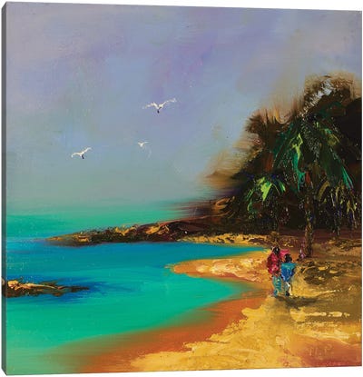 Walk On The Beach Canvas Art Print - Mariusz Piatkowski