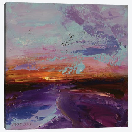 Purple Sunrise Canvas Print #MZP29} by Mariusz Piatkowski Art Print