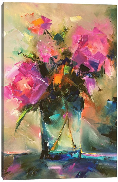 Flowers In Vase Canvas Art Print - Mariusz Piatkowski