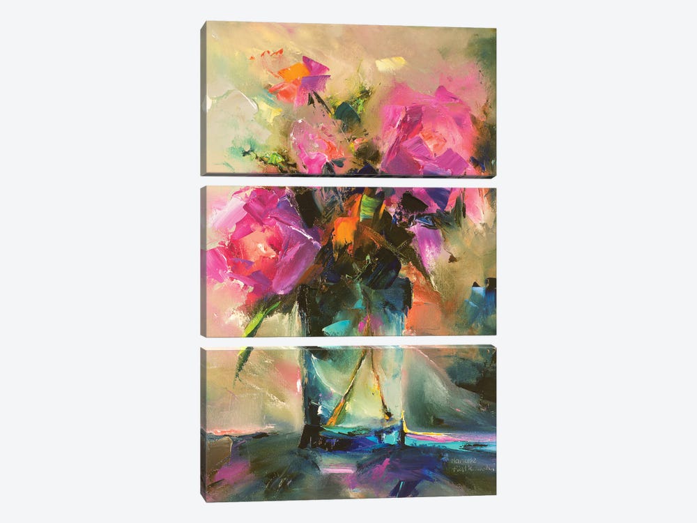 Flowers In Vase by Mariusz Piatkowski 3-piece Canvas Art