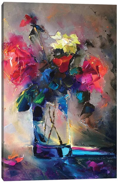 Paris Flowers Canvas Art Print - Mariusz Piatkowski