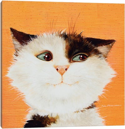I See Everything Canvas Art Print - Calico Cat Art