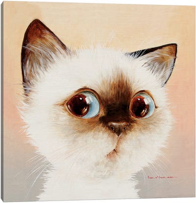 Incredulous Canvas Art Print - Siamese Cat Art