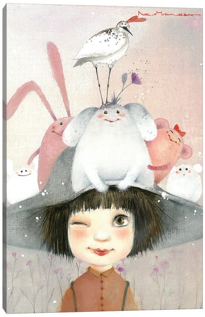 Miracle Hat Canvas Art Print - Unlikely Friends