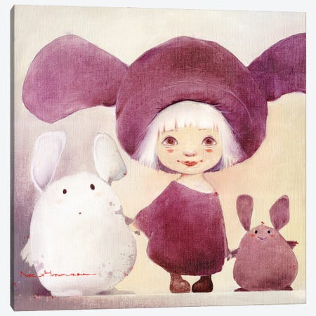 Bunny And Chubby Moozors Canvas Print #MZR6} by Moozoriki Canvas Art