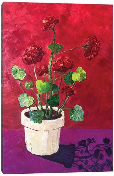 Red Gerarium Canvas Art Print - Anastasia Mazur-Skrobova