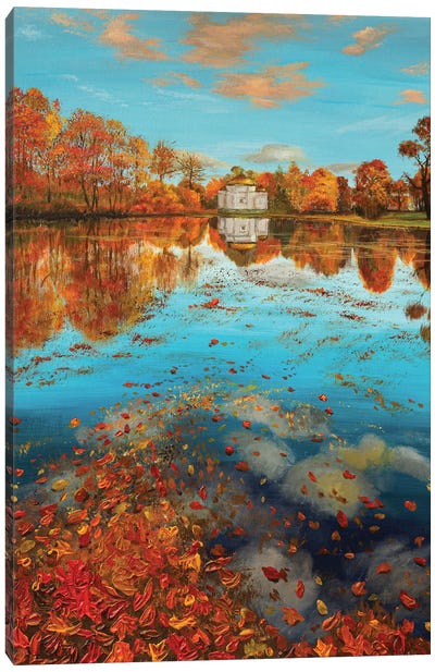 Gold Autumn Canvas Art Print - Lakehouse Décor