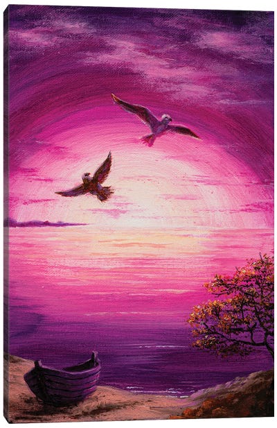Purple Sunset Canvas Art Print - Marina Zotova