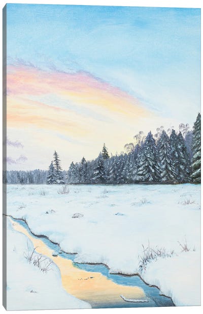 Winter Stream Canvas Art Print - Marina Zotova