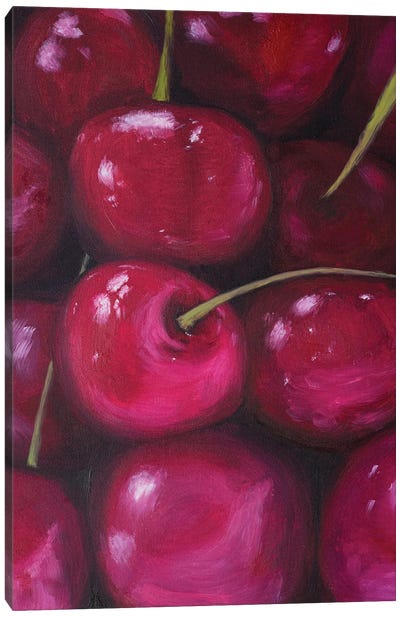 Juicy Cherries Canvas Art Print - Cherries