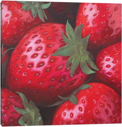 Ripe Strawberry Canvas Art Print - Berry Art