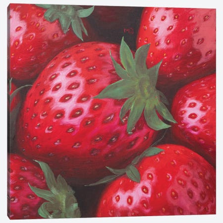 Ripe Strawberry Canvas Print #MZT32} by Marina Zotova Canvas Artwork