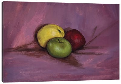 Three Apples Canvas Art Print - Apple Art