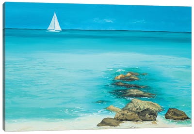 Dream Shore Canvas Art Print - Rocky Beach Art